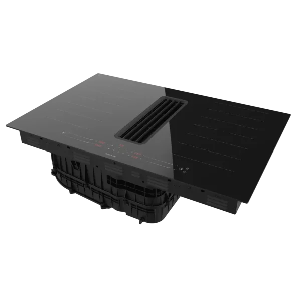Imagen 4 Placa de inducción Cecotec Bolero Squad IH 4800 FullFlex80 con campana integrada, 7400W, succión de 630 m³/h y 2 zonas FullFlex para una cocina moderna y eficiente.