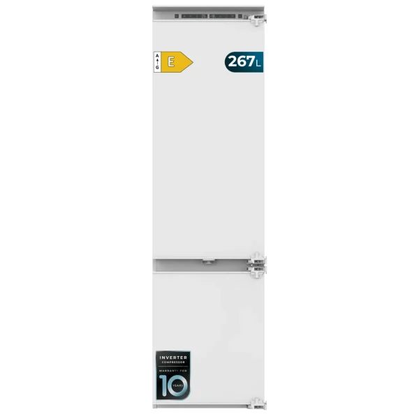 Frigorífico combi integrable Cecotec Bolero CoolMarket BI-D FLW 267 E con iluminación interior Full LED Wall y cajón para frescos.
