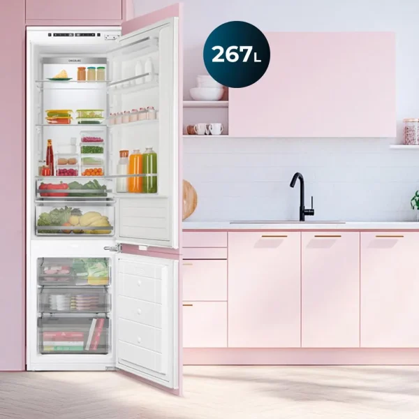 Imagen 5 Frigorífico integrable Cecotec de 267L con tecnología NoFrost e Inverter. Sistema Full LED Wall y cajón Fresh Zone Plus para máxima conservación. Clase E.