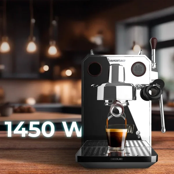 Imagen 7 Cafetera espresso profesional Baristeo Intima de Cecotec con 20 bares de presión, sistema Thermoblock doble y manómetro para un café perfecto en casa.