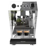 Cafetera espresso barista profesional Baristeo Brava de Cecotec con acabados en acero inoxidable y manómetro de presión frontal