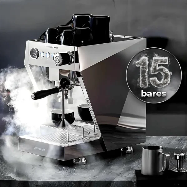 Imagen 4 Cafetera espresso barista Baristeo Brava con 20 bares, doble Thermoblock y molinillo integrado para un café profesional recién molido con aroma y crema óptima.