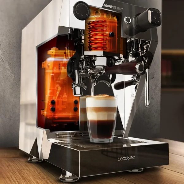 Imagen 6 Cafetera espresso barista Baristeo Brava con 20 bares, doble Thermoblock y molinillo integrado para un café profesional recién molido con aroma y crema óptima.