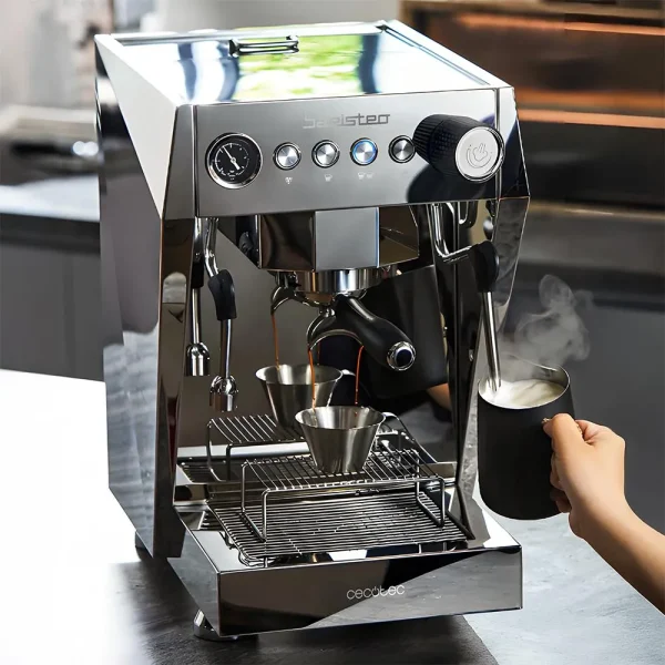 Imagen 7 Cafetera espresso barista Baristeo Brava con 20 bares, doble Thermoblock y molinillo integrado para un café profesional recién molido con aroma y crema óptima.