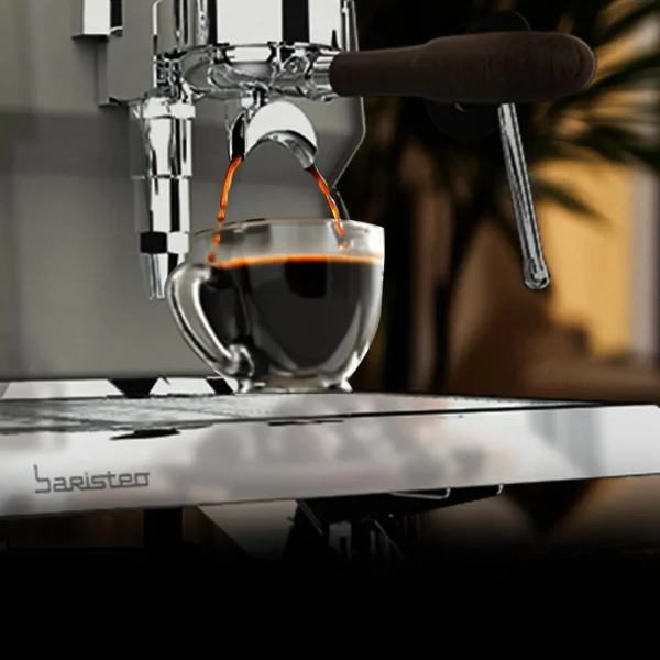 Imagen 4 Cafetera espresso barista Baristeo Gastro de 2900 W con doble Thermoblock, 20 bares de presión, molinillo integrado y manómetro PressurePro para café gourmet.