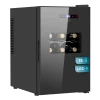 Vista frontal de la vinoteca Bolero GrandSommelier 1550 CoolCrystal de Cecotec para 15 botellas con panel táctil y luz LED