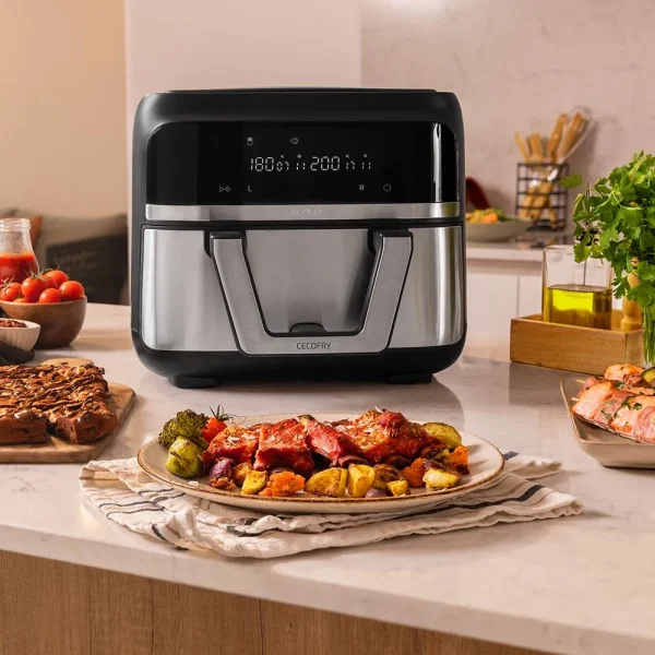 Imagen 6 Freidora sin aceite Cecofry Dual 9000 de 9 L con 2850 W, tecnología PerfectCook y cubeta divisible. Cocina de forma saludable con resultados crujientes.