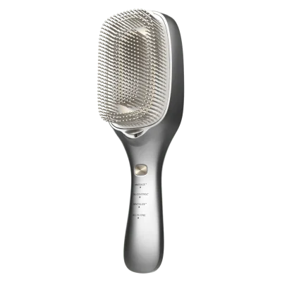 Vista frontal del cepillo capilar Cecotec HairCare Revitalize Aluminum mostrando sus cerdas tecnológicas y acabados en aluminio.