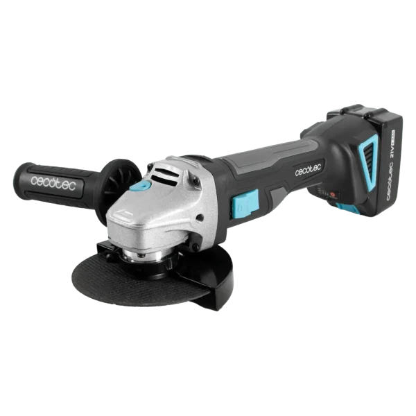 Imagen 2 Amoladora angular a batería RadialPower 2120 Freemove de Cecotec. Motor Brushless 21V, 12000 rpm, compatible con discos de 125mm. Incluye 8 discos y maletín.