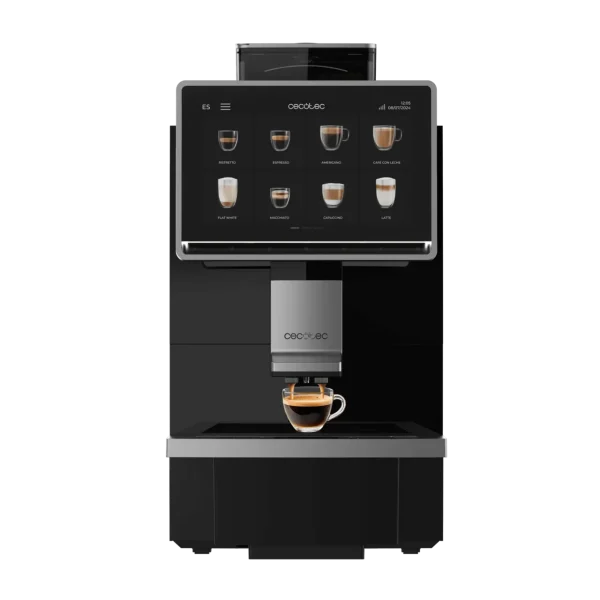 Cafetera superautomática comercial Cecotec Cremmaet Coffice de color negro con pantalla táctil y depósitos de gran capacidad para oficinas