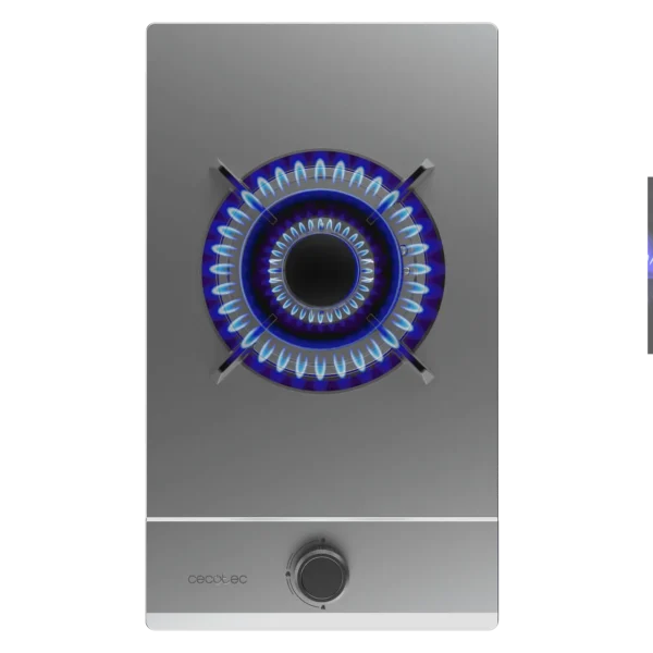 Imagen 2 Placa de gas de acero inoxidable con 2 quemadores, sistema de seguridad FlameOut y encendido integrado. Potencia y eficiencia en un diseño compacto y duradero.