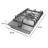 Imagen 4 Placa de gas Bolero Squad G 1200F Inox de Cecotec con 1 quemador de alta eficiencia, sistema de seguridad FlameOut y acabado en acero inoxidable duradero.