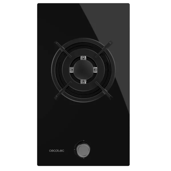 Imagen 3 Placa de gas de cristal negro con un potente quemador Wok, encendido automático y sistema de seguridad FlameControl para una cocina eficiente y segura.
