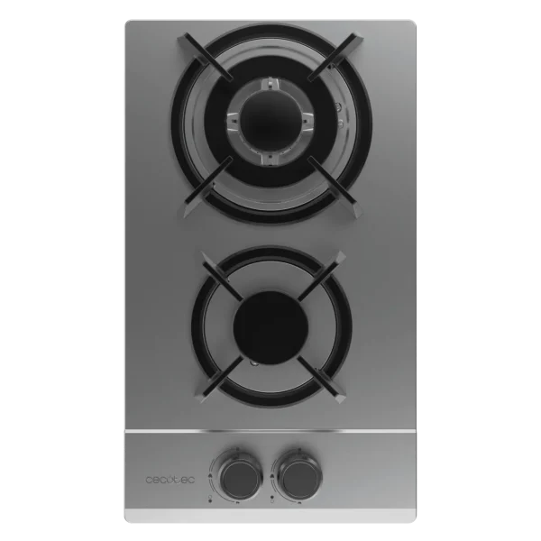 Imagen 3 Placa de gas Bolero Squad G 2200S Inox con 2 quemadores, mandos laterales e ignición integrada. Diseño en acero inoxidable de alta resistencia y seguridad total.