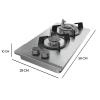 Imagen 4 Placa de gas Bolero Squad G 2200S Inox con 2 quemadores, mandos laterales e ignición integrada. Diseño en acero inoxidable de alta resistencia y seguridad total.