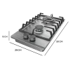 Imagen 4 Placa de gas Bolero Squad G 2200F Inox de 2 fuegos con sistema FFD, mandos integrados y acabado en acero inoxidable. Eficiencia y máxima seguridad en tu cocina.