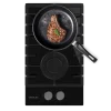 Placa de gas Cecotec Bolero Squad G 2200F Glass Black de 2 fuegos con superficie de cristal templado y parrillas de hierro fundido