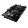 Imagen 5 Placa de gas de cristal templado negro con 2 quemadores, parrillas de hierro fundido y sistema de seguridad termopar. Eficiencia y diseño para tu cocina.