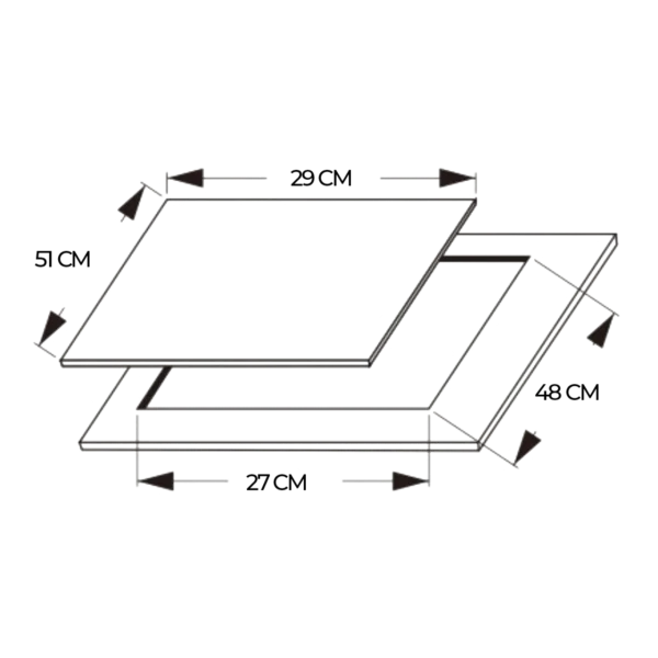 Imagen 6 Placa de gas de cristal templado negro con 2 quemadores, parrillas de hierro fundido y sistema de seguridad termopar. Eficiencia y diseño para tu cocina.