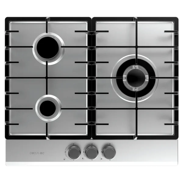 Imagen 3 Placa de gas Bolero Squad G 3200F Inox con 2 fuegos, superficie de acero inoxidable, encendido integrado y sistema de seguridad termopar automático.