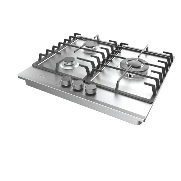 Imagen 5 Placa de gas Bolero Squad G 3200F Inox con 2 fuegos, superficie de acero inoxidable, encendido integrado y sistema de seguridad termopar automático.