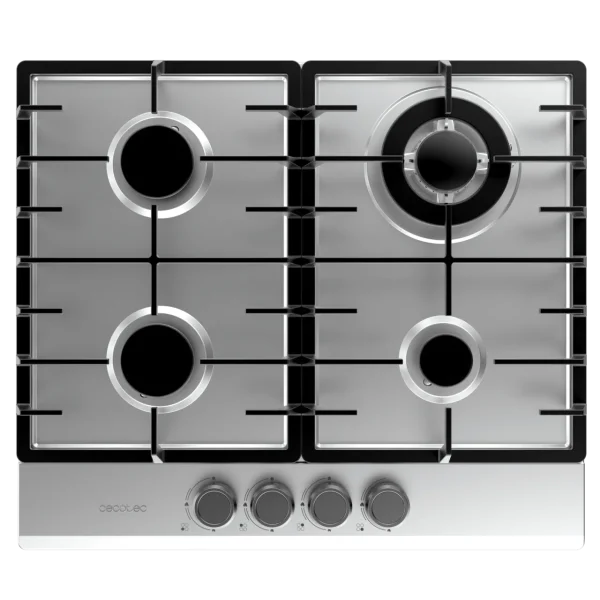 Imagen 3 Placa de gas Bolero Squad G 4200F Inox con 4 fuegos, parrillas de hierro fundido y seguridad FlameOut. Potencia y diseño profesional para tu cocina.