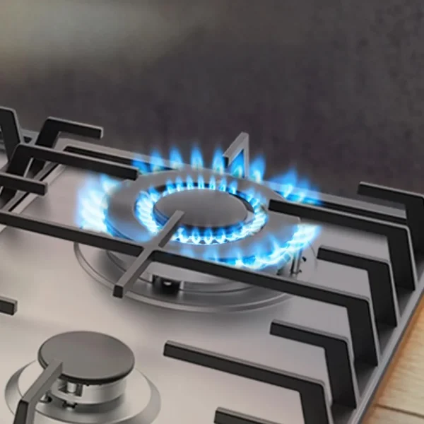 Imagen 8 Placa de gas Bolero Squad G 4200F Inox con 4 fuegos, parrillas de hierro fundido y seguridad FlameOut. Potencia y diseño profesional para tu cocina.
