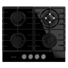 Imagen 3 Placa de gas Bolero Squad G 4200F Glass Black con 4 quemadores, superficie de cristal templado de alta resistencia y sistema de seguridad FlameGuard integrado.