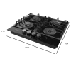 Imagen 4 Placa de gas Bolero Squad G 4200F Glass Black con 4 quemadores, superficie de cristal templado de alta resistencia y sistema de seguridad FlameGuard integrado.