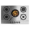 Placa de gas de acero inoxidable Bolero Squad G 5200S Inox con cinco quemadores y parrillas de hierro fundido