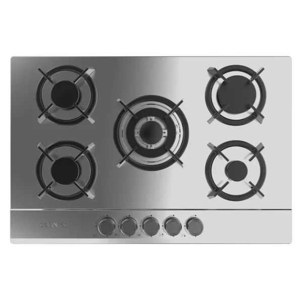 Imagen 3 Placa de gas Bolero Squad G 5200S Inox con 5 quemadores, superficie de acero inoxidable, parrillas de hierro fundido y sistema de seguridad FlameFail.