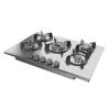 Imagen 5 Placa de gas Bolero Squad G 5200S Inox con 5 quemadores, superficie de acero inoxidable, parrillas de hierro fundido y sistema de seguridad FlameFail.