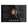 Placa de gas Bolero Squad G 5200S Glass Black de Cecotec con 5 fuegos y superficie de cristal templado