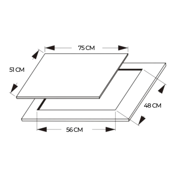 Imagen 5 Placa de gas de cristal templado negro con 5 quemadores Sabaf, parrillas de hierro fundido y autoencendido. Potencia y diseño profesional para tu cocina.