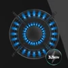 Imagen 7 Placa de gas de cristal templado negro con 5 quemadores Sabaf, parrillas de hierro fundido y autoencendido. Potencia y diseño profesional para tu cocina.