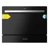 Lavavajillas compacto Cecotec Bolero Aguazero 2400 Black Glass con frontal de cristal negro y panel táctil