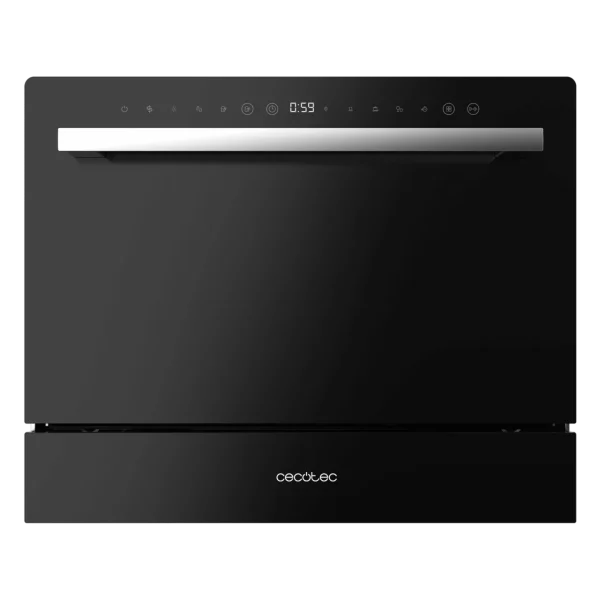 Imagen 2 Lavavajillas compacto Bolero Aguazero 2400 Black Glass con capacidad para 6 cubiertos, acabado cristal negro, clase energética D y 5 programas de lavado.