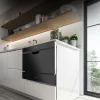 Imagen 8 Lavavajillas semi-integrable Bolero Aguazero 2500 S-BI Black Glass de 6 cubiertos. Eficiencia energética D, 5 programas de lavado y elegante acabado en cristal negro.