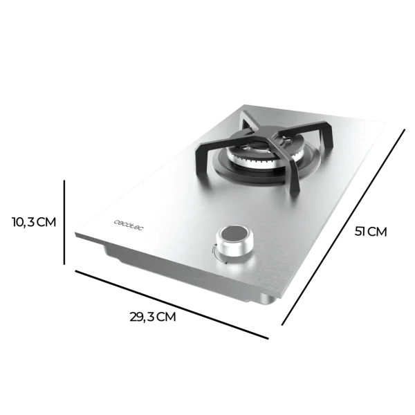Imagen 4 Placa de gas Cecotec Bolero Squad G 1400S Inox con 4 fuegos, encendido electrónico, sistema de seguridad termopar y acabado duradero en acero inoxidable.