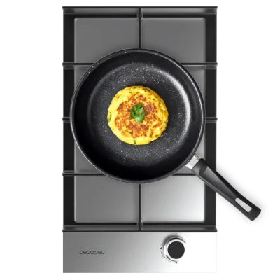 Placa de gas Cecotec Bolero Squad G 1400F Inox con 4 fuegos y parrillas de hierro fundido