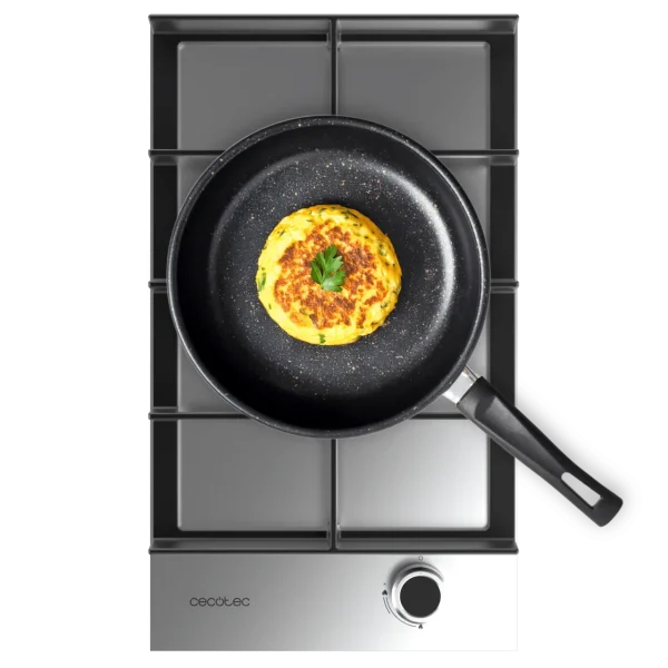 Placa de gas Cecotec Bolero Squad G 1400F Inox con 4 fuegos y parrillas de hierro fundido