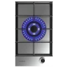 Imagen 2 Placa de gas de acero inoxidable con 4 quemadores, sistema de seguridad termopar y encendido automático. Potencia total de 7 kW para una cocina eficiente.