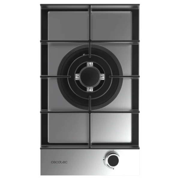 Imagen 3 Placa de gas de acero inoxidable con 4 quemadores, sistema de seguridad termopar y encendido automático. Potencia total de 7 kW para una cocina eficiente.