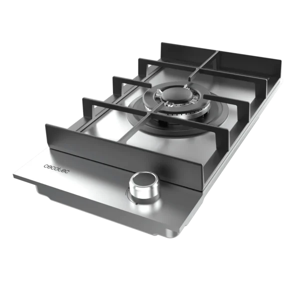 Imagen 4 Placa de gas de acero inoxidable con 4 quemadores, sistema de seguridad termopar y encendido automático. Potencia total de 7 kW para una cocina eficiente.