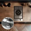 Imagen 8 Placa de gas de acero inoxidable con 4 quemadores, sistema de seguridad termopar y encendido automático. Potencia total de 7 kW para una cocina eficiente.