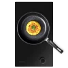 Placa de gas Bolero Squad G 1400S Nano Glass de cuatro quemadores con superficie de cristal negro y mandos laterales
