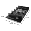 Imagen 4 Placa de gas Bolero Squad G 1400F Glass Black con 4 fuegos, superficie de cristal templado, encendido automático y sistema de seguridad FlameOut integrado.