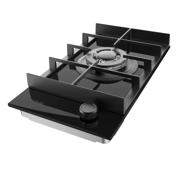 Imagen 5 Placa de gas Bolero Squad G 1400F Glass Black con 4 fuegos, superficie de cristal templado, encendido automático y sistema de seguridad FlameOut integrado.