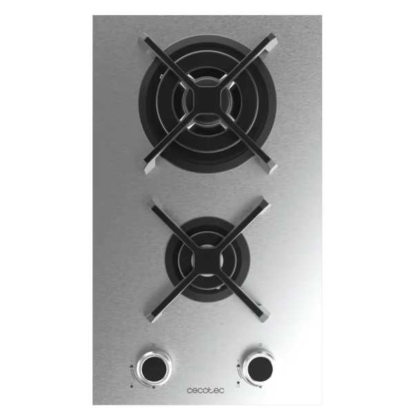 Imagen 3 Placa de gas Cecotec Bolero Squad G 2400S Inox con 2 fuegos, acabado en acero inoxidable, encendido automático y sistema de seguridad para una cocina eficiente.