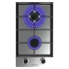 Imagen 2 Placa de gas de 2 fuegos en acero inoxidable con mandos frontales y quemadores de alta eficiencia. Diseño compacto y resistente para cocinas funcionales.
